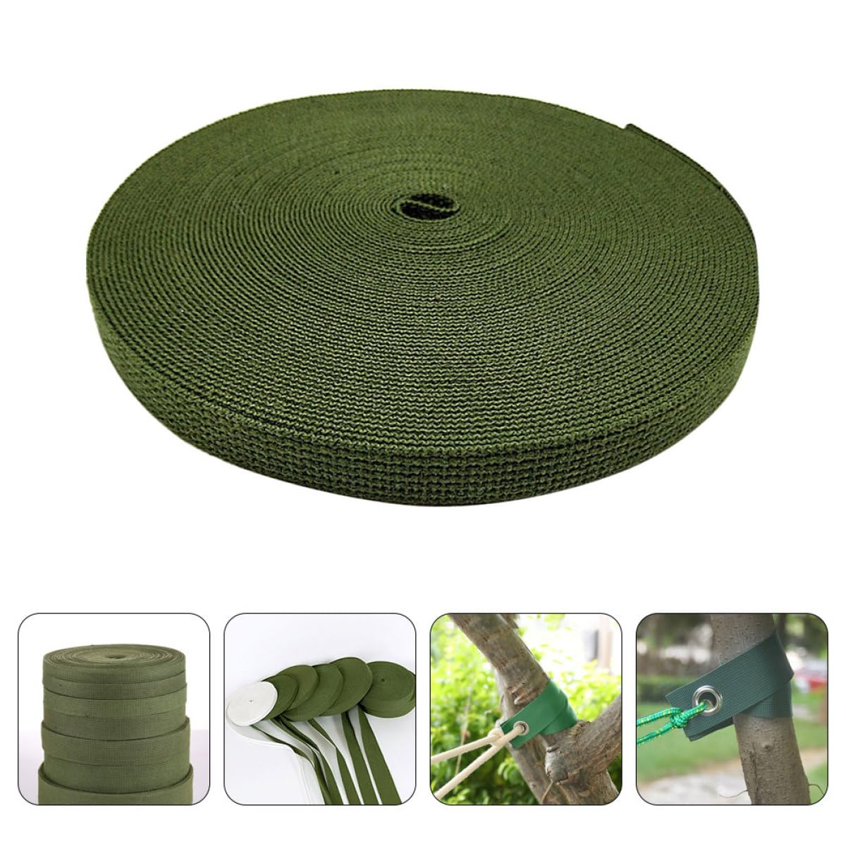 Homoyoyo Baumstützgurt aus Robustem Canvas 3cm Breit 2mm 20m lang Pflanzenstützband zur Befestigung und Unterstützung von Bäumen und Sträuchern im Garten