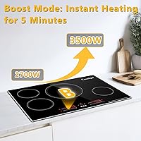 Vista 4 de 30 Inch Induction Cooktop, 4 Burner Built-In Electric Stove Top, Fast Heating with Power Boost, Touch Control, 9 Power Levels, Child Lock & Timer