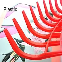 Vista 4 de Markeny Paquete de 2 rastrillos de repuesto para hojas de jardín, 12 púas de plástico, limpieza rápida de césped y patio, rojo