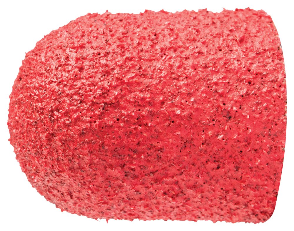PFERD POLICAP® Seamless Abrasive Cap 1/2" x 11/16", Shape C Radius End, 80 Grit Ceramic CO-Cool, for INOX, Inconel, Hastelloy & Superalloys (Pack of 50) - Part 46125