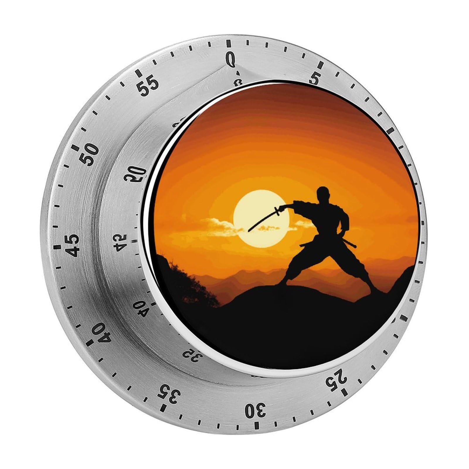 Adfgyerh Style Sun Karate Silhouette Timer For Cooking, Kitchen Timer Magnetic No Batteries Required, Mechanical Timer With Loud Alarm, For Fitness Baking Exercise Oven