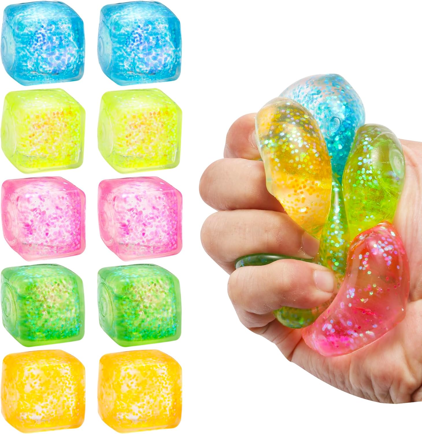 10 Pack Stress Cube Squishy...