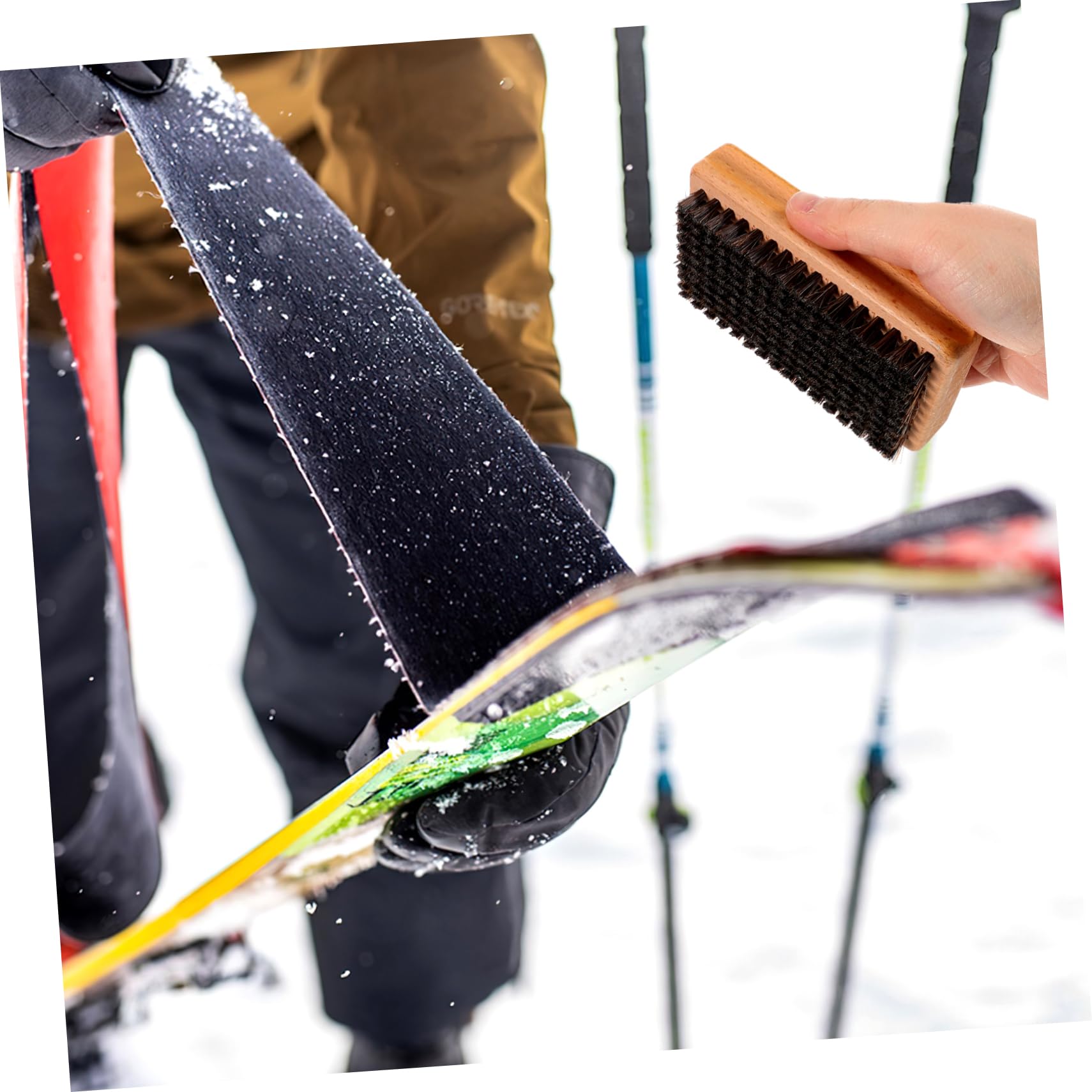 Toyvian 3pièces Brosse à Manche pour Fartage de Ski Brosse pour Planche de Ski et Skateboard Outil de Nettoyage Polissage