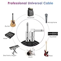 Vista 2 de Cable de instrumento de 10 pies, para guitarra eléctrica y bajo con conector en ángulo recto de 1/4 de pulgada - Negro