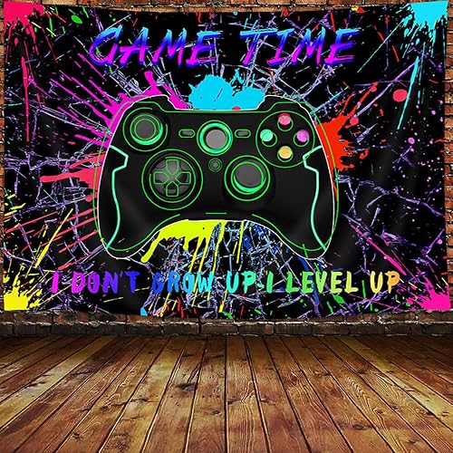 Miniatura 5 de Letrero de neón de juegos para hombre, arte de pared retro de los años 80 para colgar en la pared para dormitorio de niños, tapiz moderno y