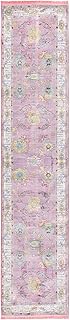 Rugs.com Paragon Collection Rug â€“ 12 Ft Runner Pink Medium-Pile Rug Perfect for Hallways, Entryways