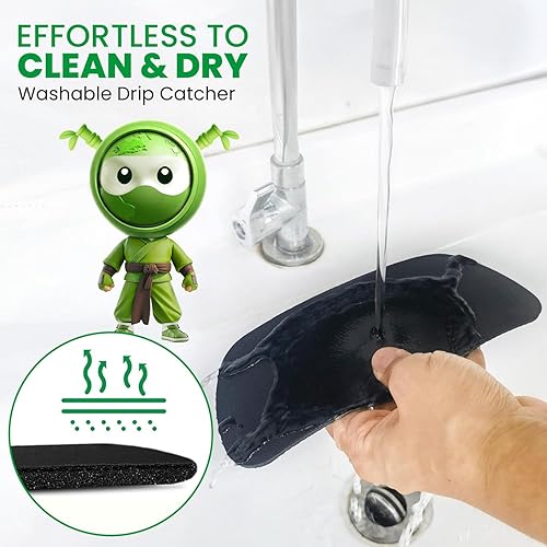 Miniatura 7 de Bandeja de goteo para refrigerador de 7.9 x 3.2 pulgadas, altamente absorbente, triple capa, alfombrilla de goteo para refrigerador de diatomita y