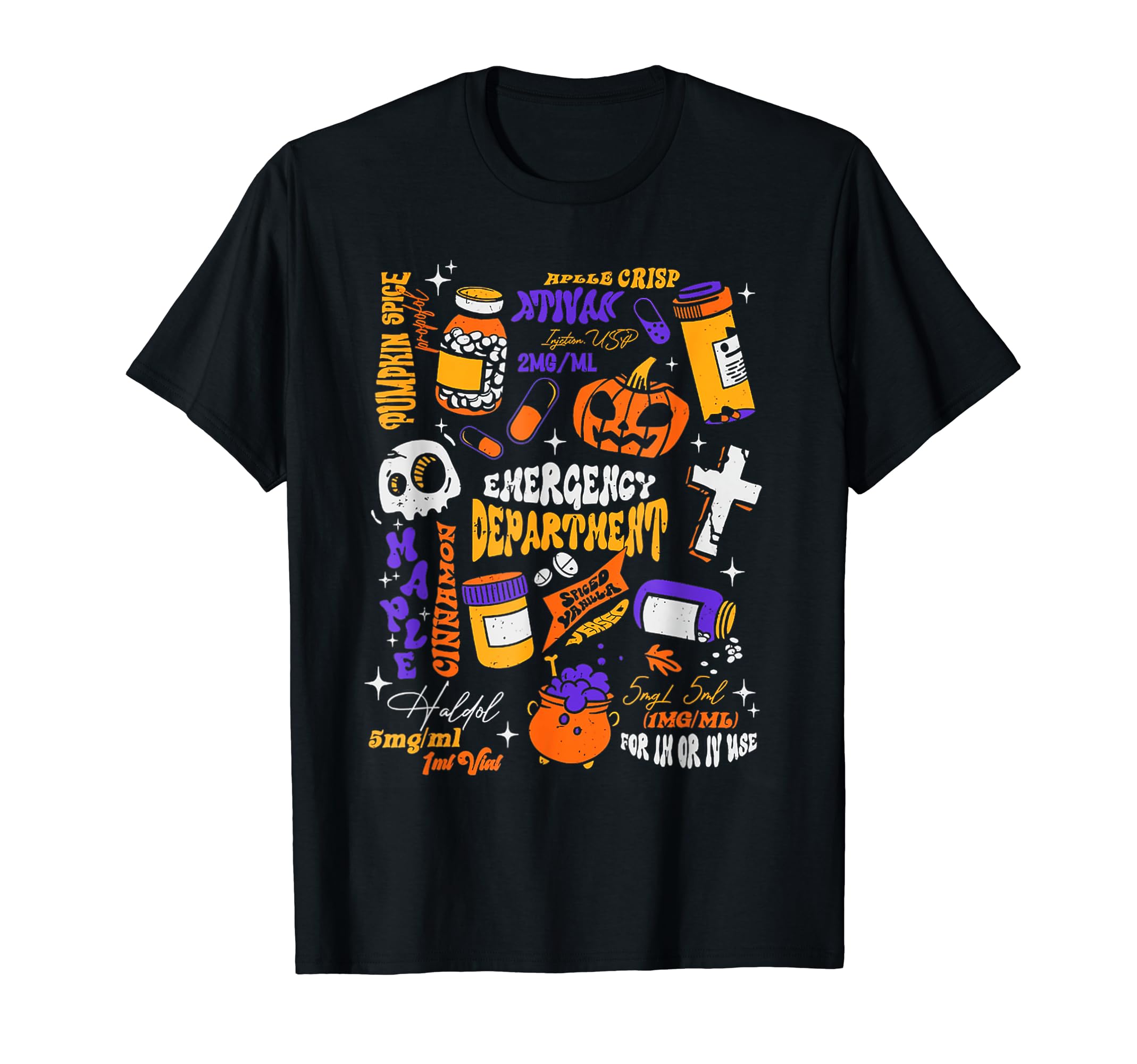 Halloween ER Nurse Pills Emergency Department Pumpkin Women T-Shirt