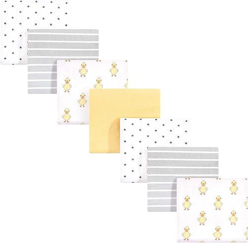 Miniatura 52 de Hudson Baby Paquete de 7 mantas receptoras unisex de franela de algodón para bebé, Dino Friends, talla única Abeja,Azul Verde Dino,Azul