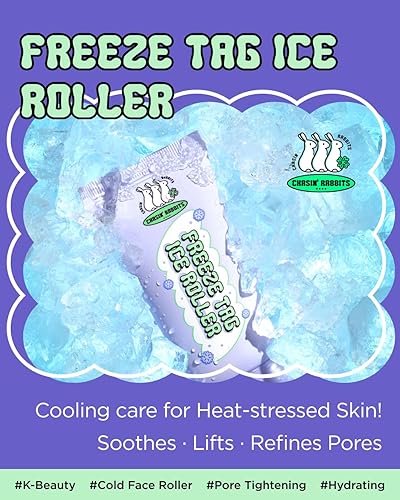 Miniatura 2 de CHASIN' RABBITS Freeze Tag - Rodillo de hielo de 1.69 onzas líquidas, rodillo de cara fría para hidratación y reafirmación del cuidado facial,
