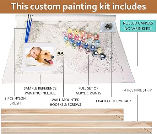 Miniatura 7 de Kit de pintura por números para adultos principiantes, lienzo personalizado para hacer tu foto, juego de pintura de color por números, regalo para
