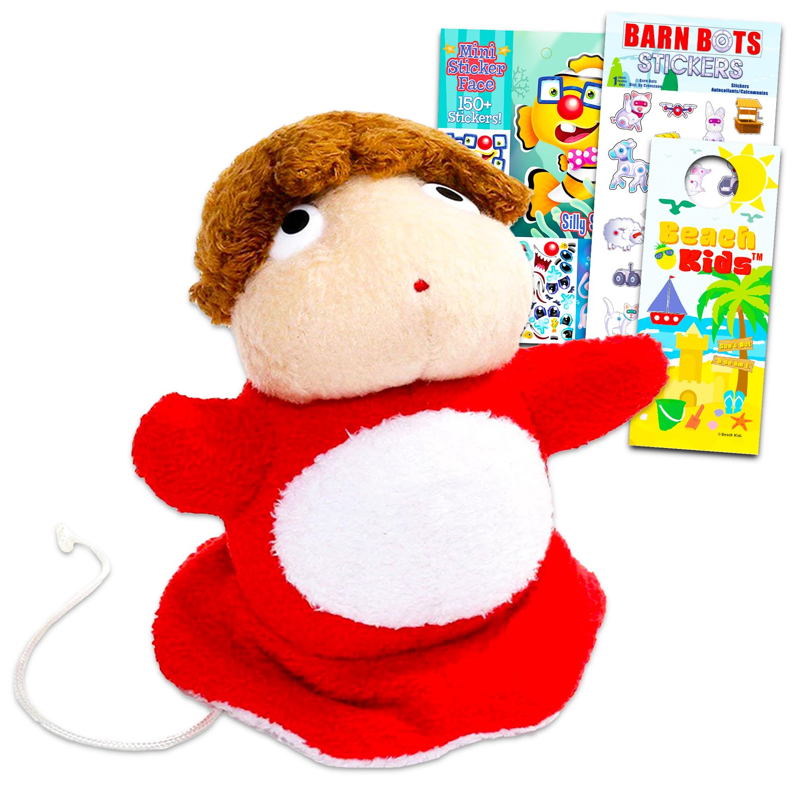 Screen Legends Studio Ghibli Ponyo Plush Toy for Kids - Bundle with 4" Pull Along Ponyo Stuffed Animal Plushie Plus Stickers, Door Hanger | Anime Studio Ghiblie Toy Set