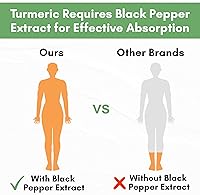 Vista 8 de Turmeric Curcumin Extract 1500mg – Full Dose of 95% Curcuminoids with Black Pepper Ginger & Cinnamon – High Absorption Turmeric Supplement – Non-GMO