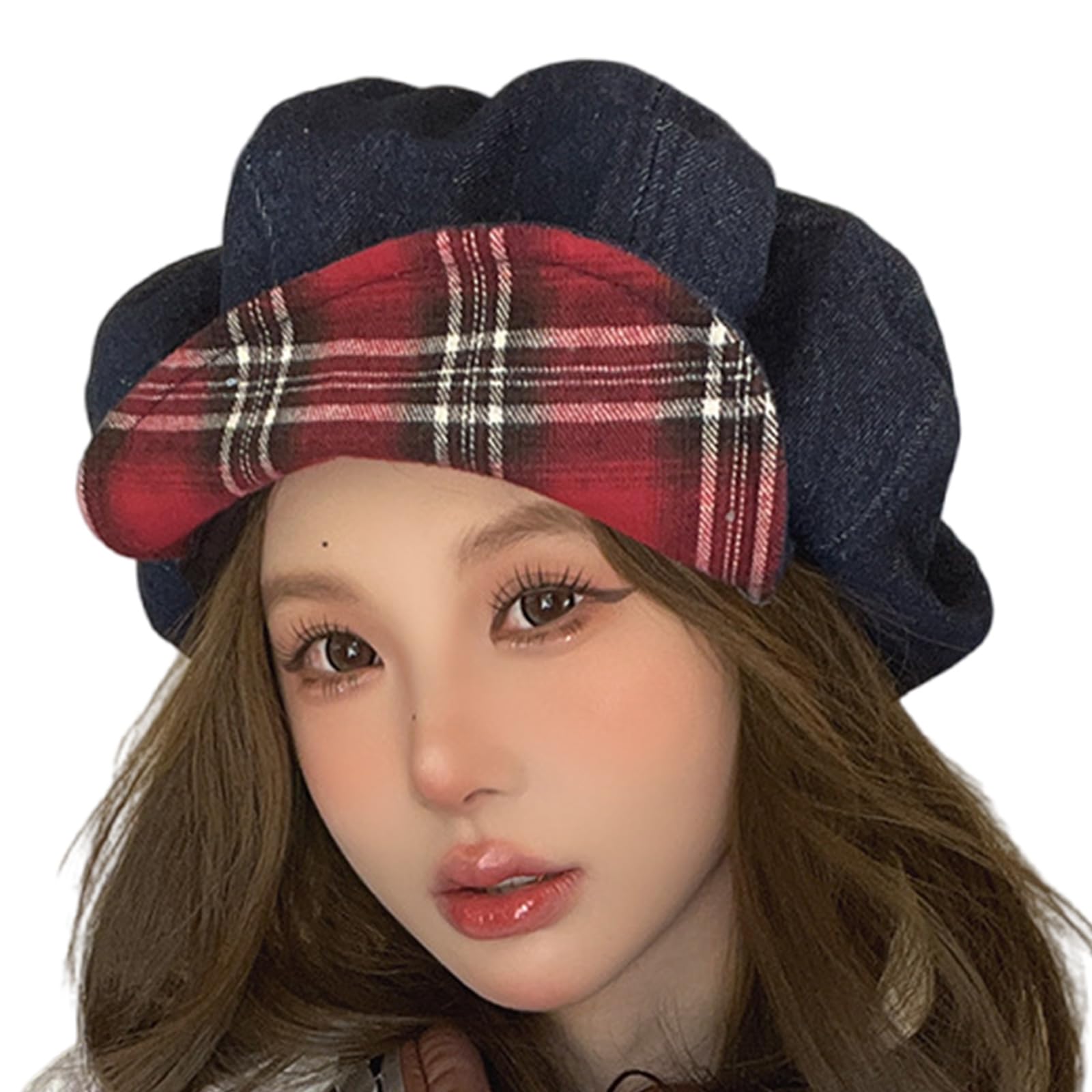 YIBOZI Cabbie Hat,Denims Berets Cabbie Hat Oversized Painter Hat Berets Baker Boy Hat For Street Strolling Denims Fashion Hat Props