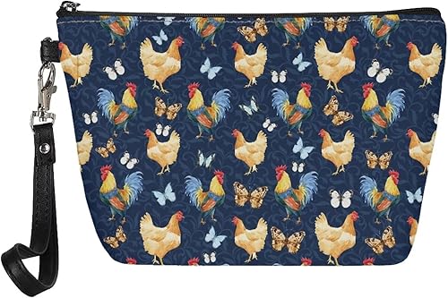 Miniatura 6 de Bigcardesigns Bolsas de maquillaje de viaje con estampado de pavo real, organizador de cremallera, bolso cosmético, impermeable, de piel sintética,