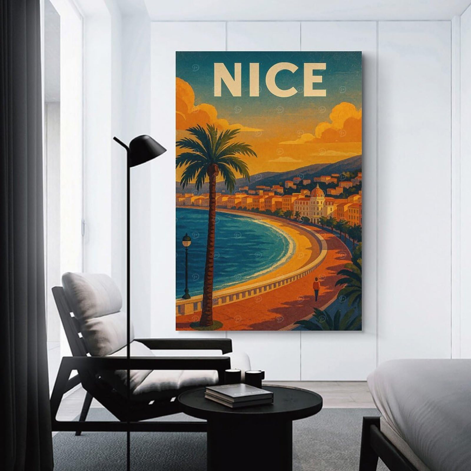 Junmoney Nice, France Travel (4) Wall Art Print, 12x18inch(30x45cm), for Front Hall, Corridor Or Welcome Spaces, Wall Decor to Refresh Empty Corners