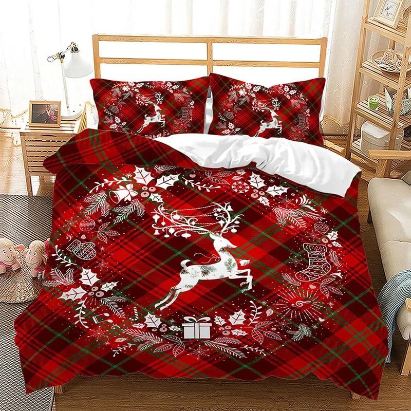 Parure de lit 200x200 Noël en microfibre douce pour éviter le repassage fastidieux