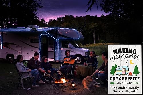 Miniatura 6 de Bandera de campamento personalizada para campamento, 12 x 18 pulgadas, doble cara, marrón, lino, unisex, al aire libre, Ocasión: camping