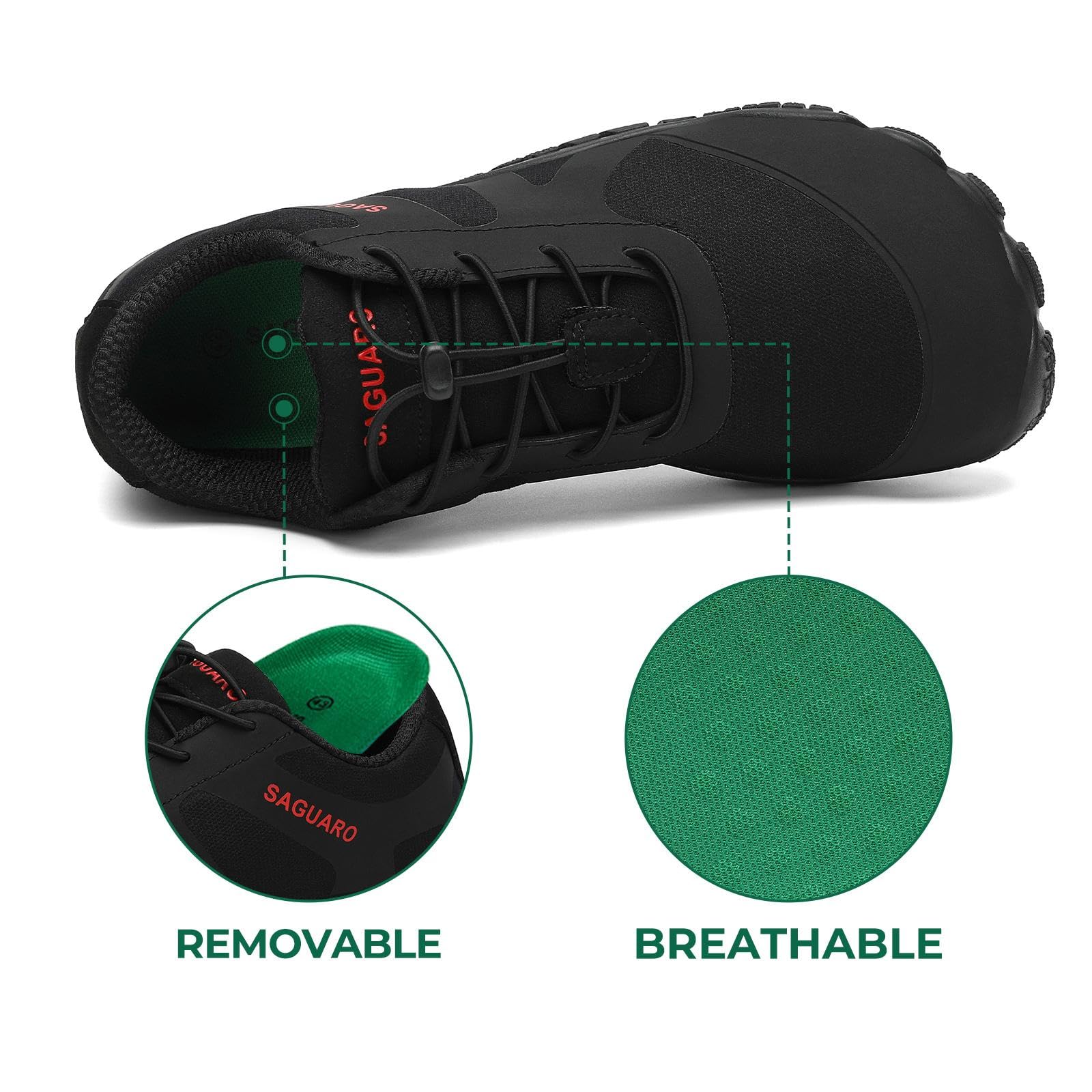 SAGUARO Uomo Donna Scarpette Fitness Barefoot Scarpe Minimaliste Scarpe da Trail Running Gr.36-48