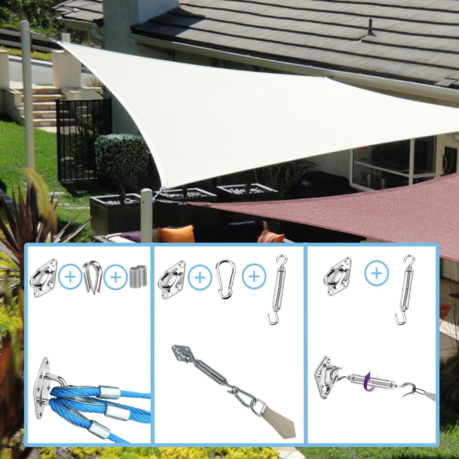 Kit Di Montaggio Per Tenda Da Sole In Acciaio Inox, Staffa A Parete, Accessori - Foto 3
