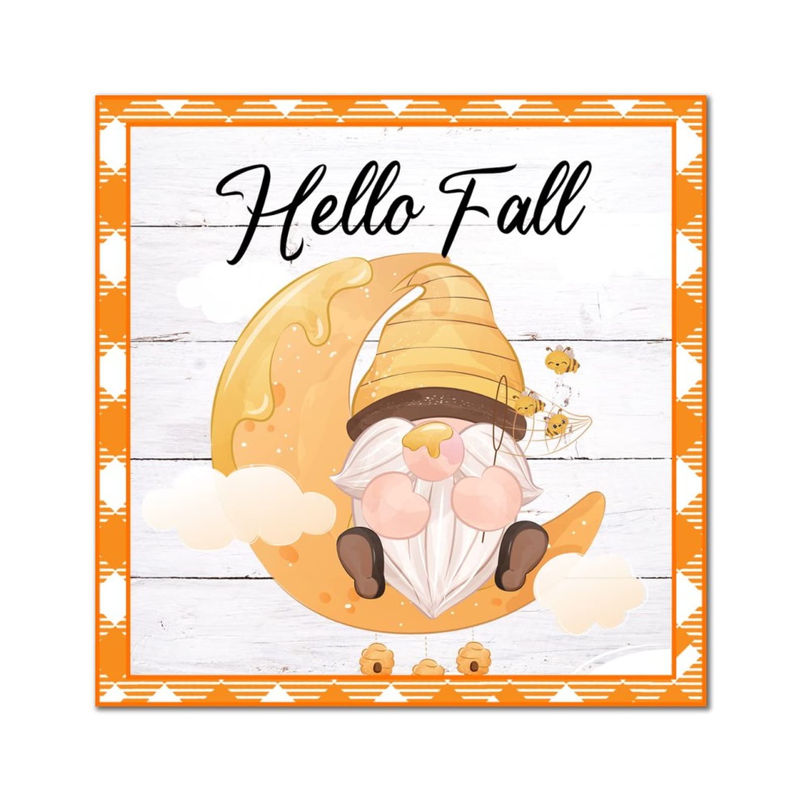 Plaque murale en bois Hello Fall pour habiller un mur vide sans travaux