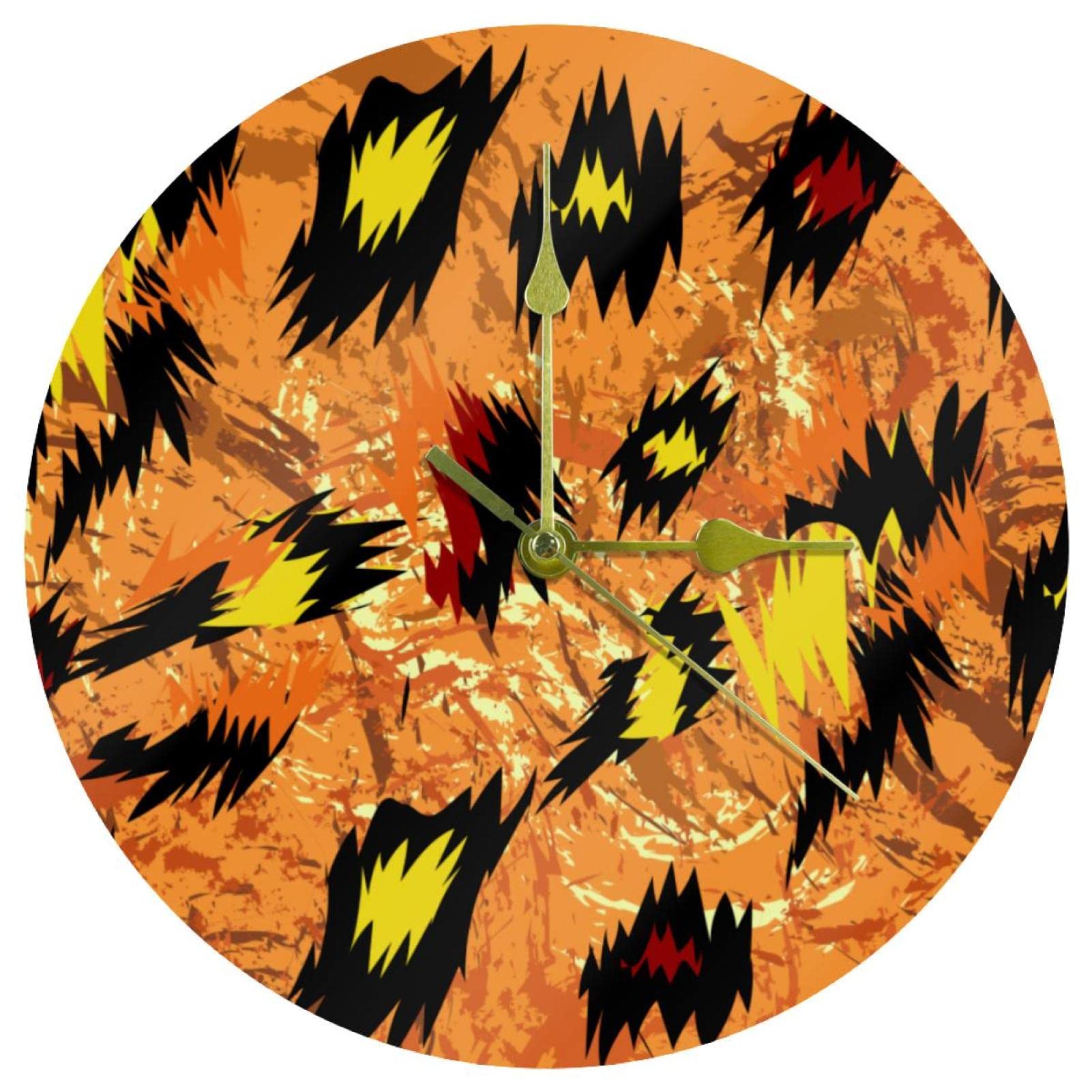 Horloge murale silencieuse en acrylique léopard coloré 24 cm sans tic-tac