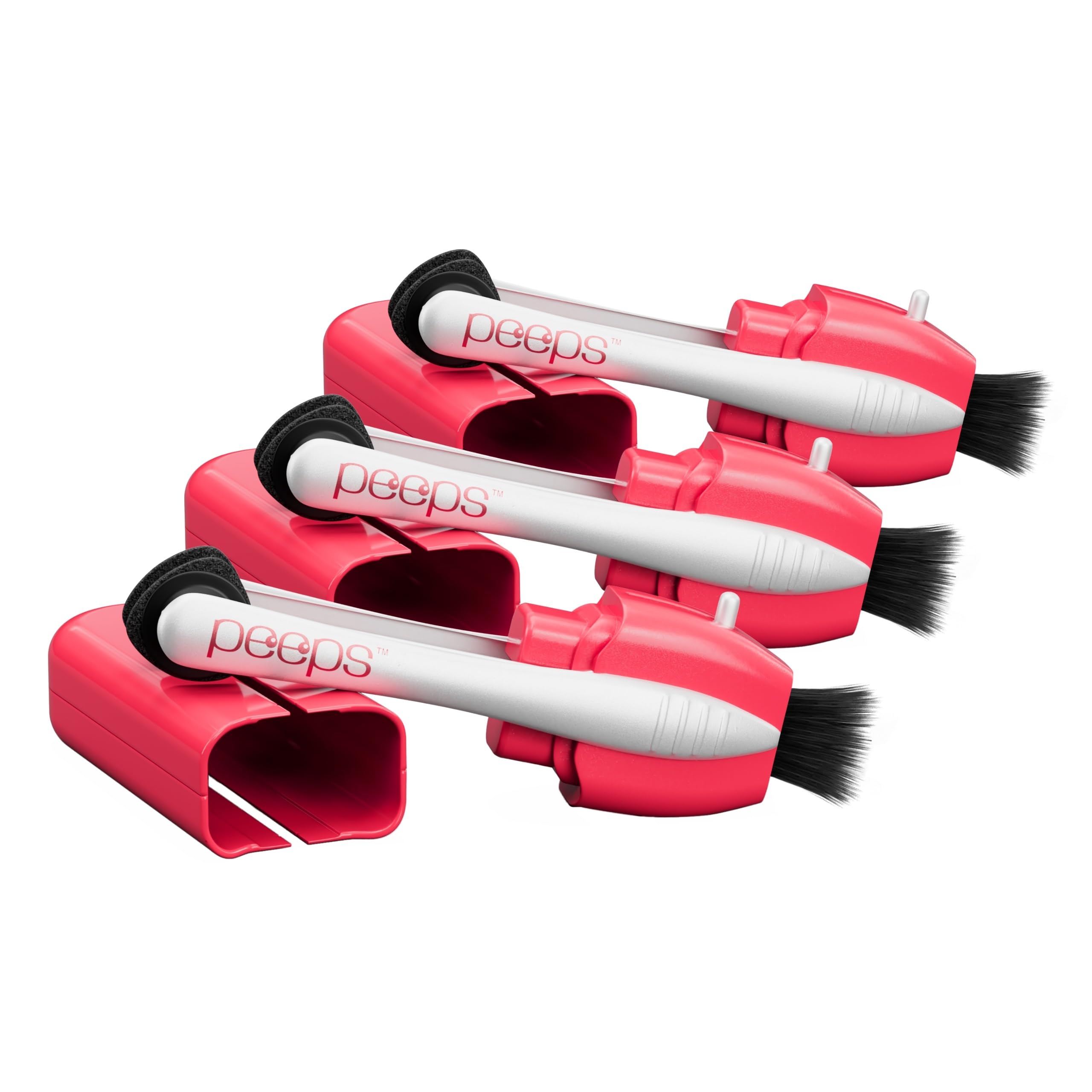 Peeps Lens Cleaner, Glasses Cleaning Tool, Injected Pink, 3 Count