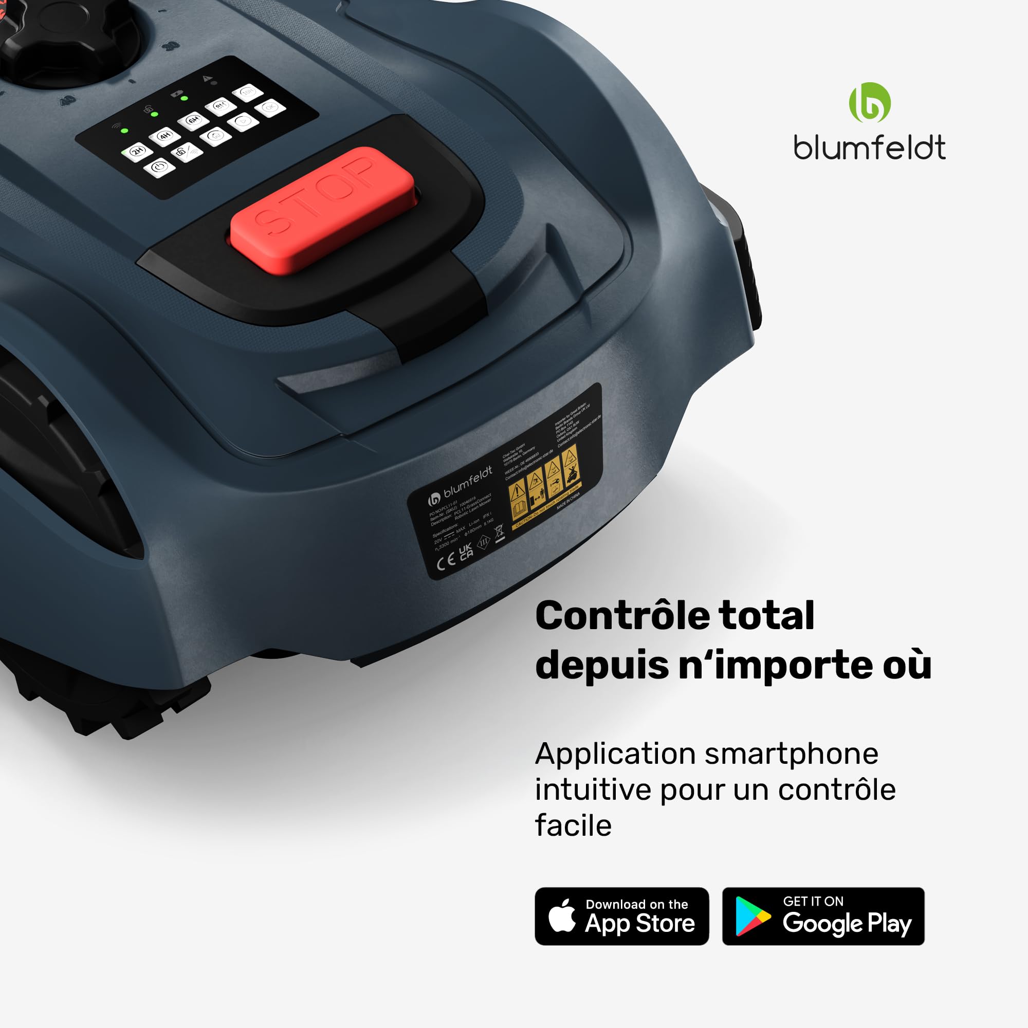 blumfeldt Robot Tondeuse 1000 m² - Contrôle par Appli — vue 3
