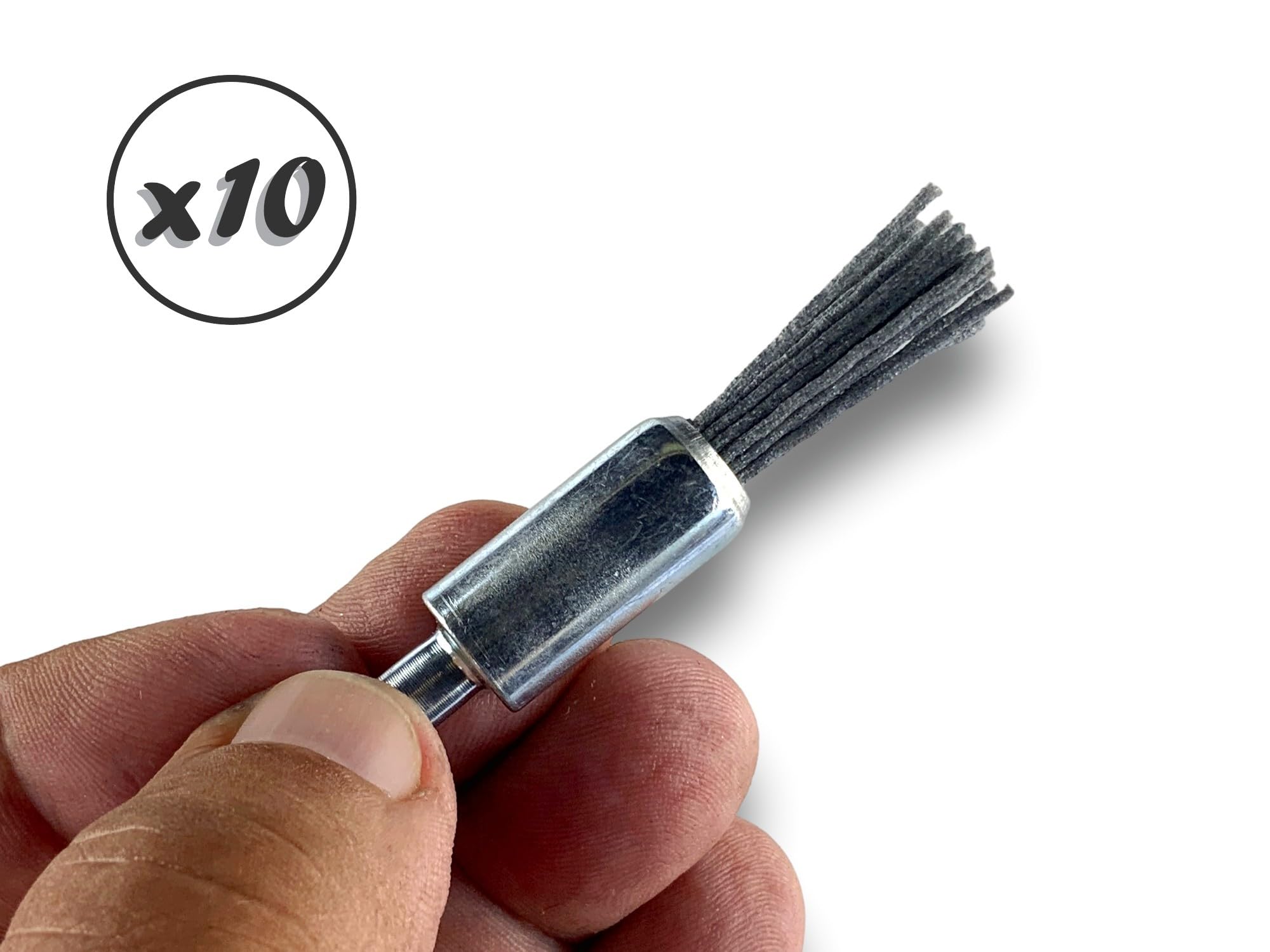 10 sztuk metalowych końcówek obrotowych | Ø 12 mm | wypełnienie NYLON węglik krzemu materiał ścierny ziarnistość 120 | do wiertarek lub wiertarko-wkrętarek | szczotki i bejce | KIBROS 20KR12_120 x 10