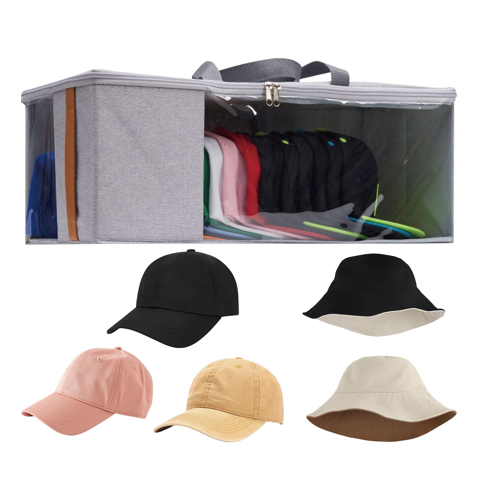Baseball Hat Box for Travel | Home Travel Baseball Hat Holder Box | Capacity Organization Solution Dust-Proof for Closet, Wardrobe, Dormitory, Hotel