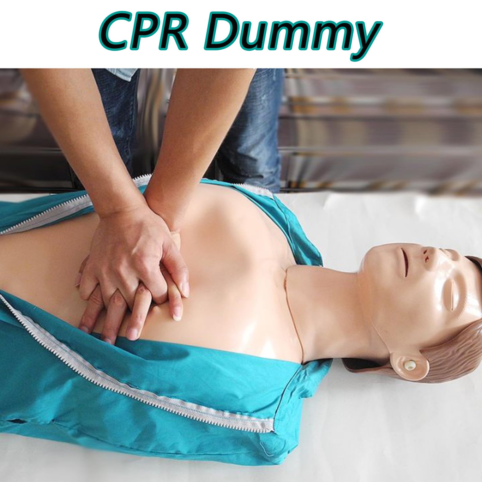 DRXRD Maniquí de Entrenamiento en RCP Maniquíes de Reanimación con Bolsa de Transporte y Tapete para Enseñar Ayuda de Entrenamiento de Emergencia