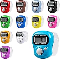 Amble 12 Pack Electronic Finger Counters - 5 Digit LCD Digital Hand Tally Clickers for Golf, Knitting, Laps, Inventory & More