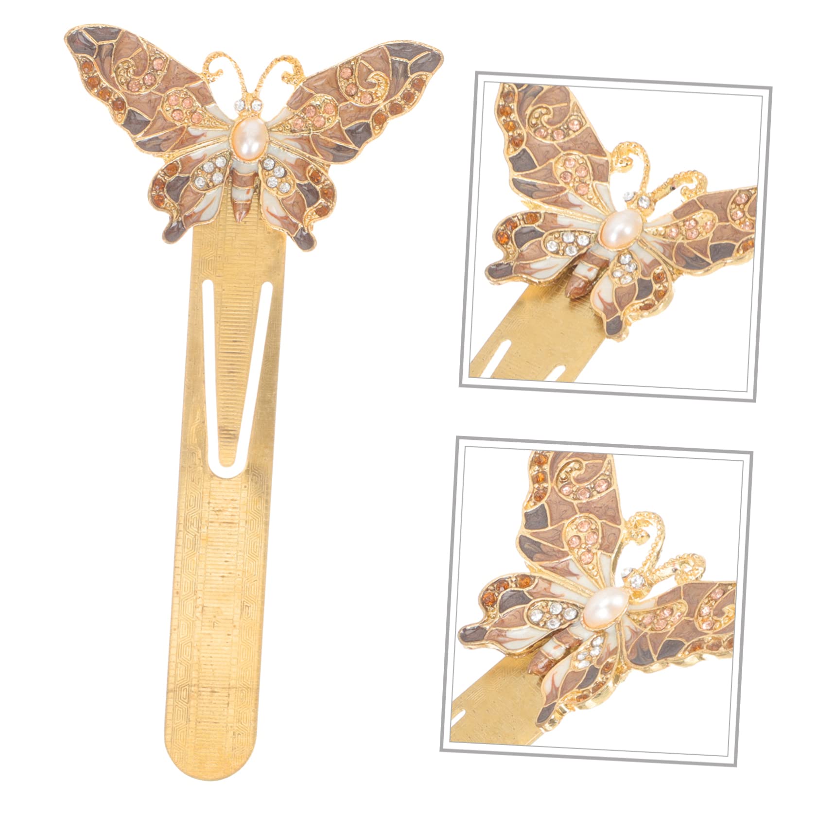 Lurrose 2 Eleganti Segnalibri in Metallo Portatili Robusti Supporti Per La Lettura Scatola Decorativa Per Segnalibri