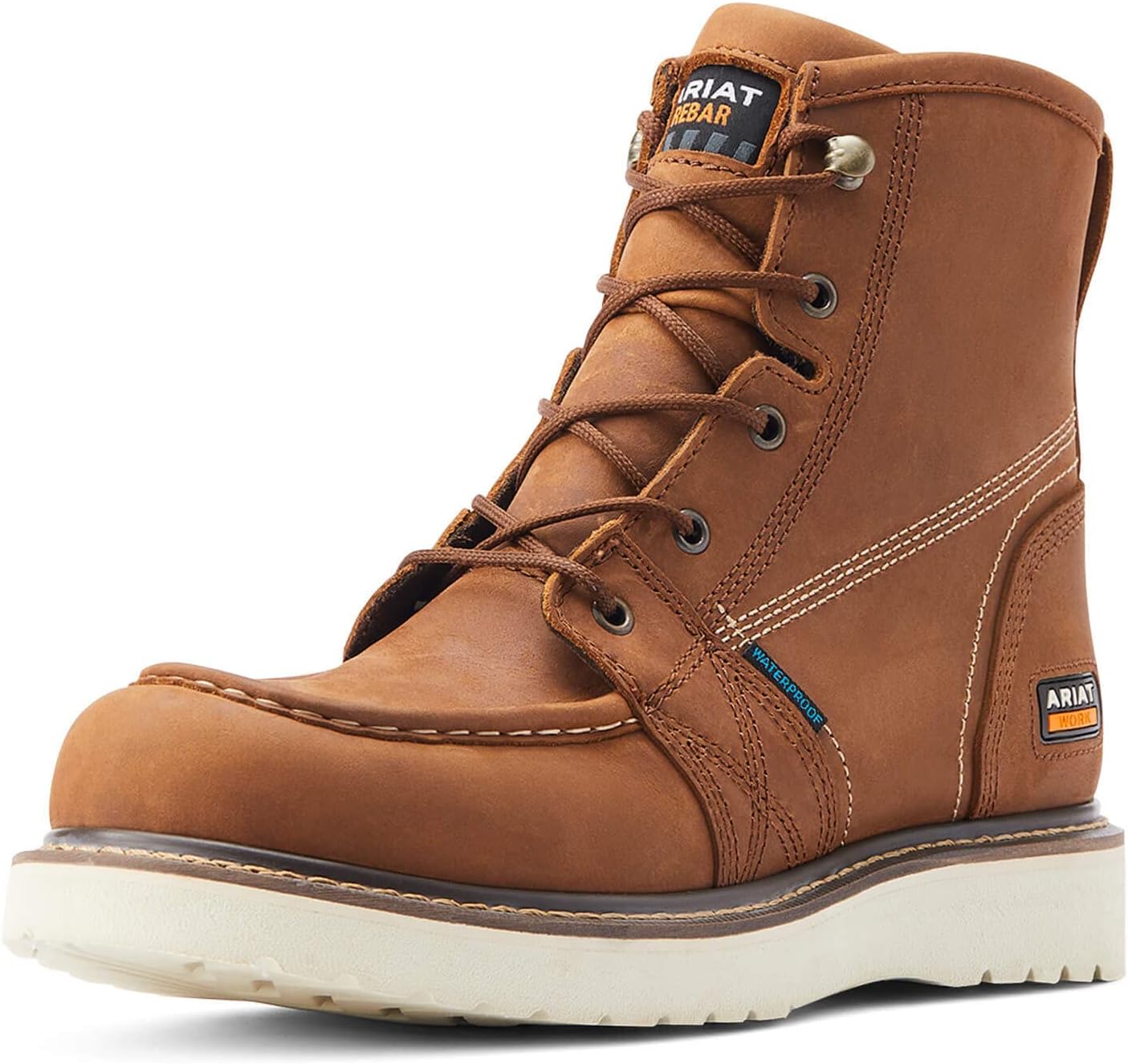 ARIATRebar Wedge Moc Toe 6" Waterproof Work Boot mens Industrial Boot