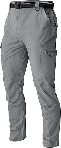 Pantalones cargo de senderismo para hombre ligeros resistentes al agua de secado rápido pesca viajes camping exteriores transpirables múltiples