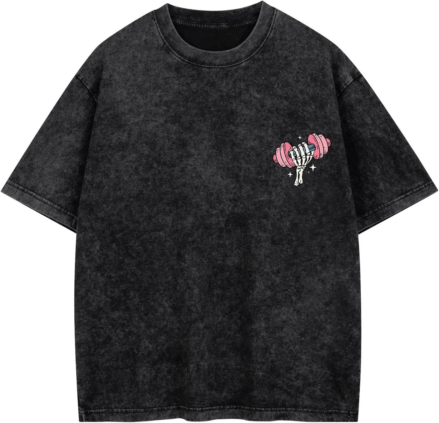 Funny Gym Shirts for Women-Down Bad Crying at The Gym - Novelty and Fun Design, Washed Heavyweight Cotton Gym t-Shirt