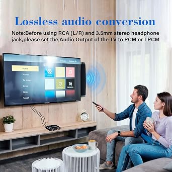 HDMI ARC audio adapter, ARC to optical coaxial converter / 3.5mm stereo adapter, suitable for TV/audio system/headphones/amplifier