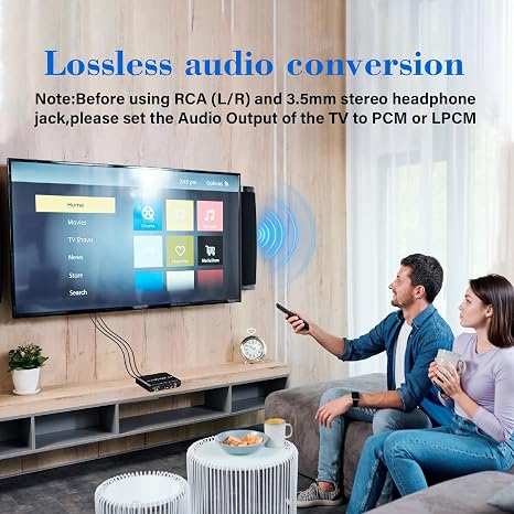 HDMI ARC audio adapter, ARC to optical coaxial converter / 3.5mm stereo adapter, suitable for TV/audio system/headphones/amplifier