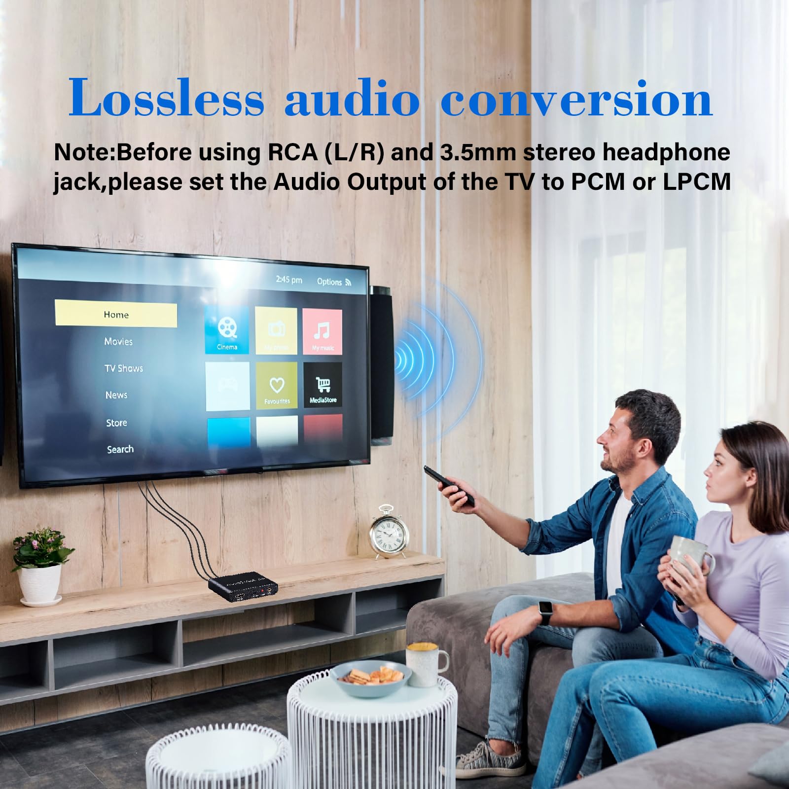 HDMI ARC Audioadapter, ARC zu optischem Koaxialkonverter / 3,5-mm-Stereoadapter, geeignet für TV/Audio-System/Kopfhörer/Verstärker