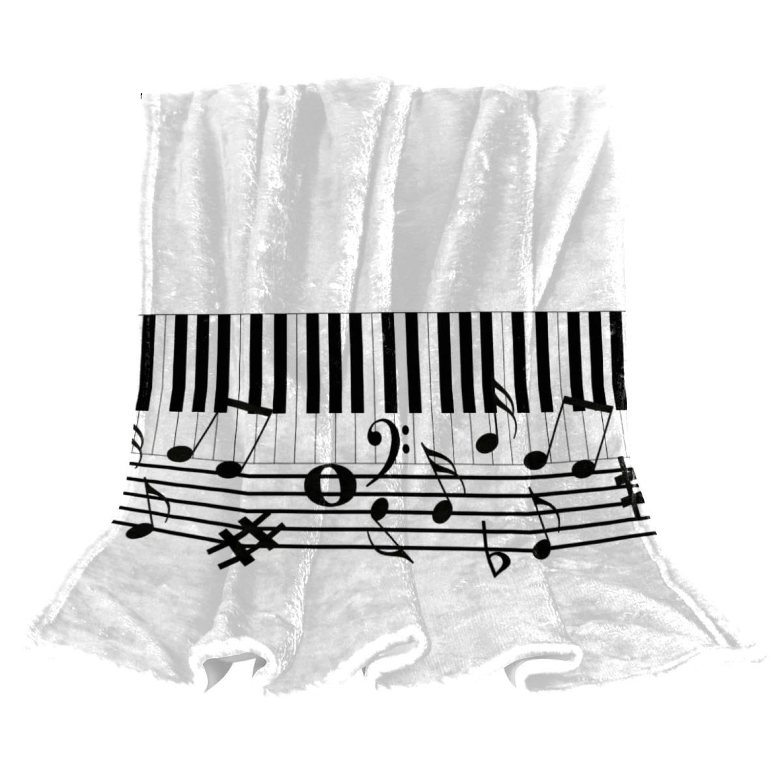 Couverture polaire musique piano pour vos moments de détente sur le canapé du salon