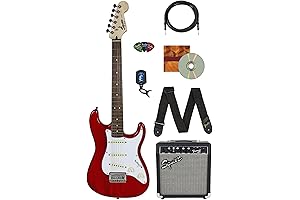 Fender Squier 24-Inch Short Scale Strat Electric Guitar Beginner Package with Frontman...