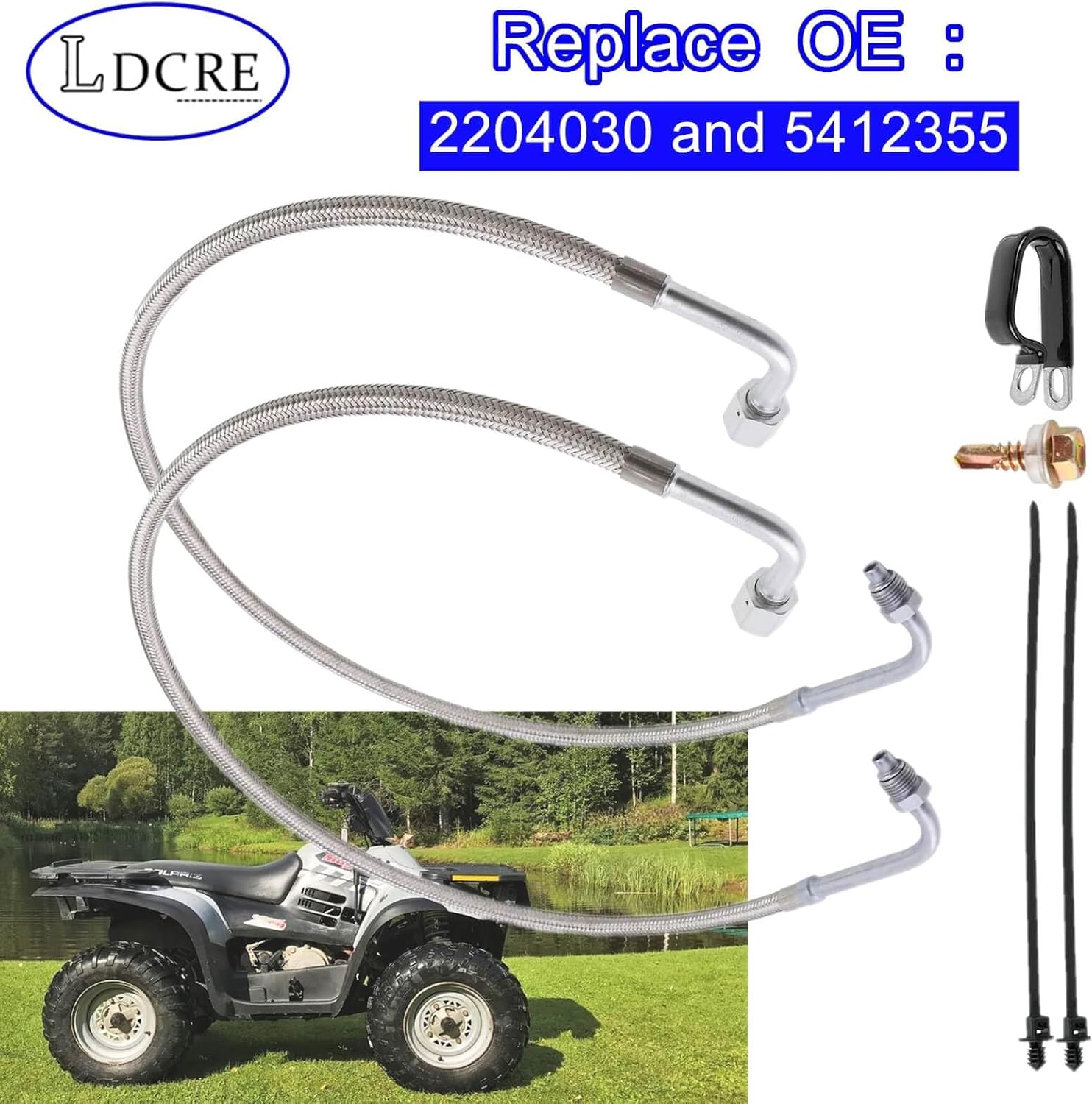 Engine Cooling System Oil Hose Kit 2204030 5412355 Replacement for Polaris Trail Boss Trail Blazer 330 2003-2008, Magnum 330 2004-2006, ATP 330 4X4 2004-2005