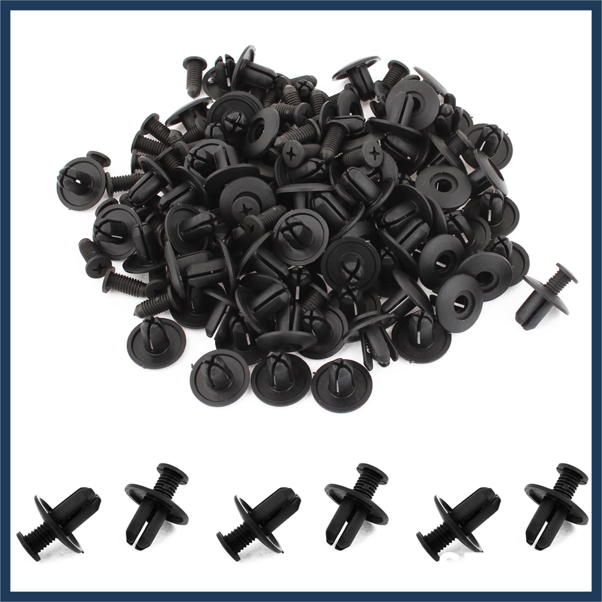 INFINAUTO 100 Pcs 8mm Hole Plastic Screw in Fastener Rivets Retainer Clips Durable Material Stylish Design - Image 2
