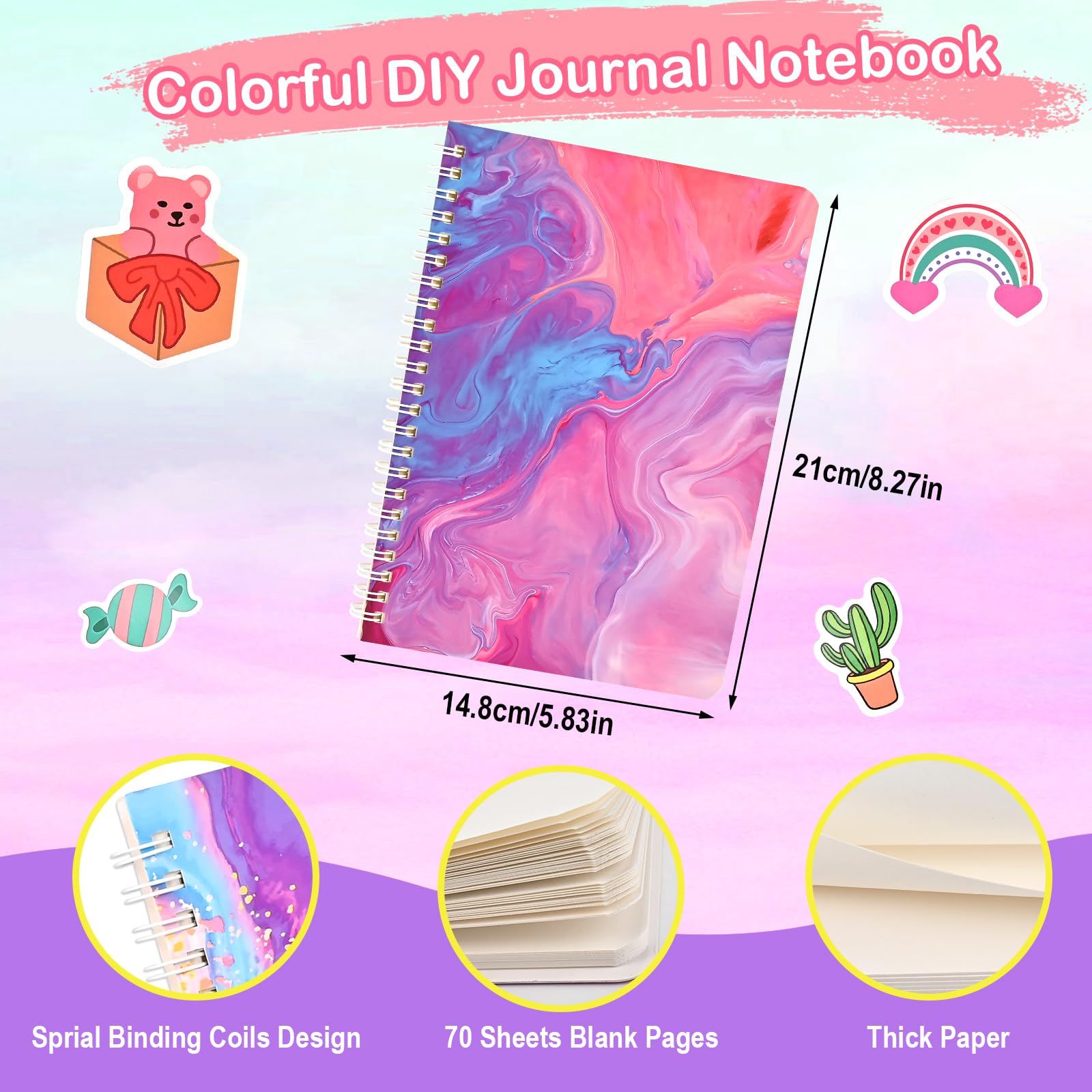 Kit Goldge de 109 pièces pour journal à faire soi-même – Cadeaux pour filles âgées de 8 à 12 ans et plus, scrapbooking pour adolescents