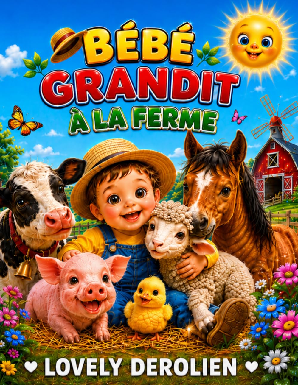 Bébé grandit à la ferme: Une aventure à la ferme avec Bébé, les animaux et de jolis exercices (Les aventures de Bébé à la ferme)