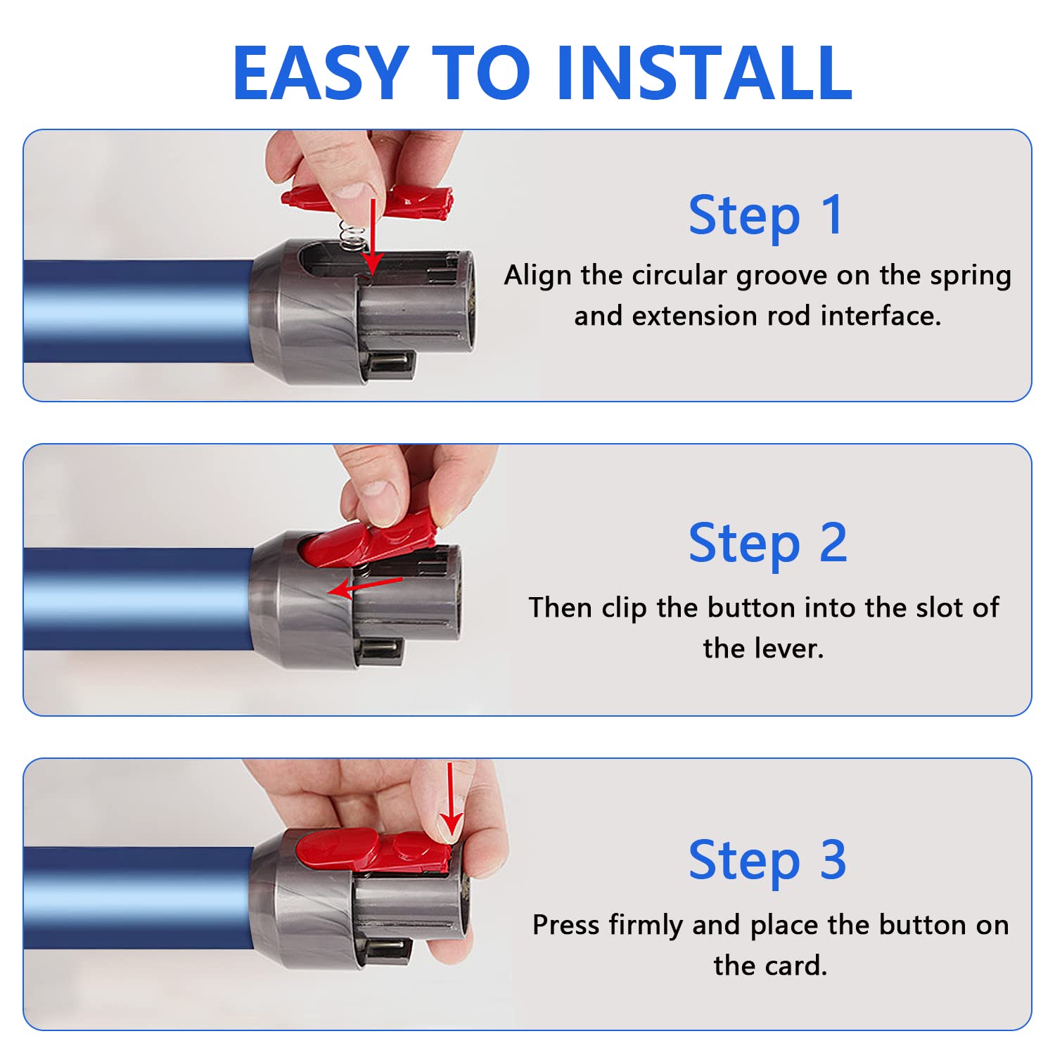 Clip De Cabezal De Limpieza, Botón De Lengüeta De Ptillo Con Rorte De Reputo Para Dyson V7 V8 V10 V11 V15, Piezas De Accionamiento Eléctrico, Pieza De Varita De Extensión - AliExprs