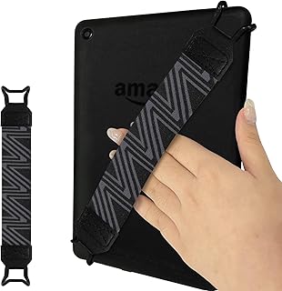 Aiaabq Security Hand Strap, Kindle Hand Strap Lightweight Finger Grip Holder for eReaders -Kindle/Kobo/Voyaga/Lenovo/Sony Kindle E-Book/iPad Tablet (1pc 9-11in Black)