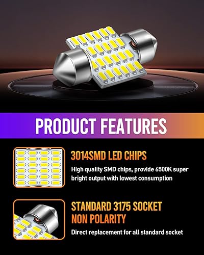 Miniatura 45 de LUYED Juego de chips 2 X 570 de luz súper brillante 3014 48-EX 569 578 211-2 212-2 focos LED para luz de domo, blanco xenón