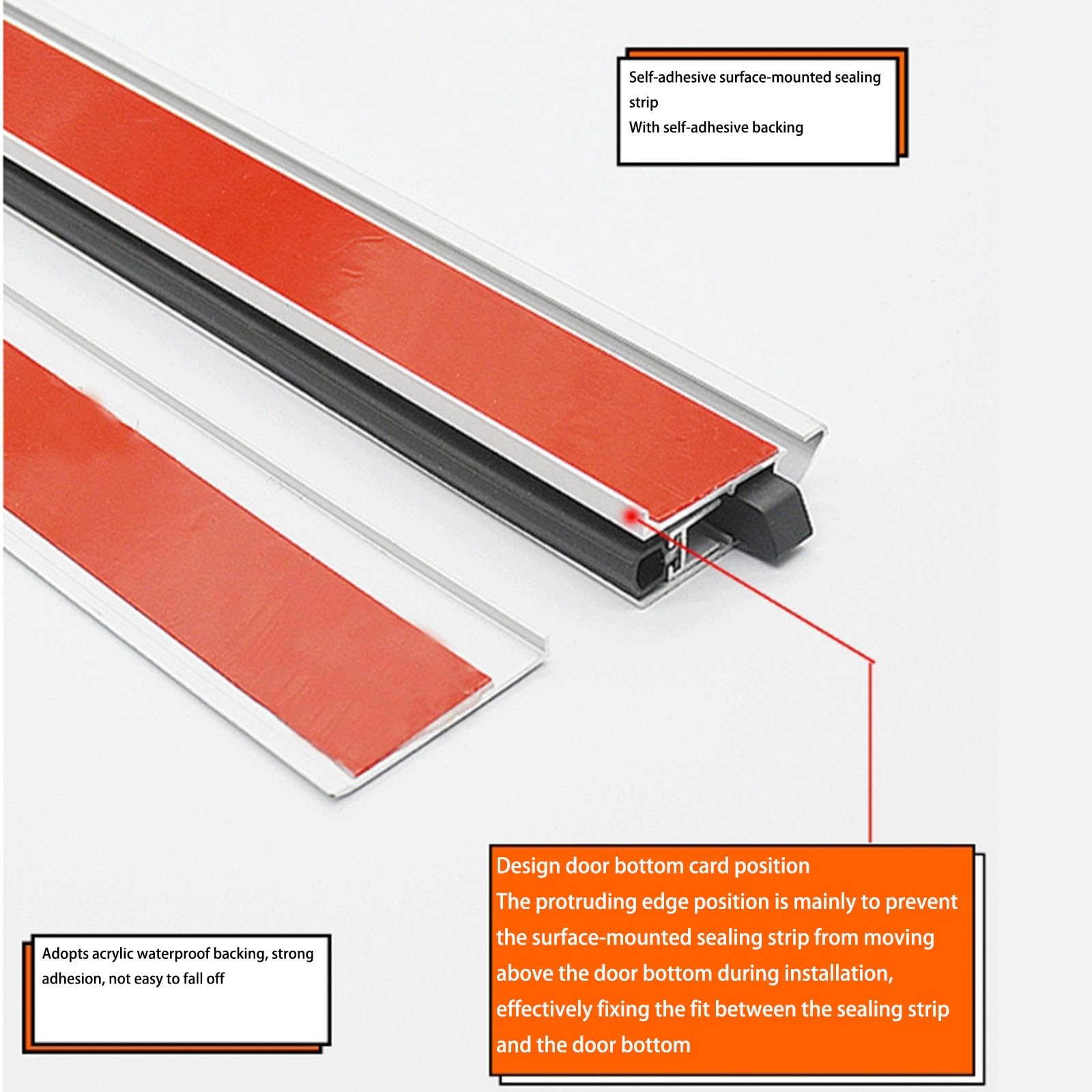 Aluminiowy T Astragal do podwójnych drzwi - do wewnątrz i na zewnątrz - Komercyjna i mieszkalna izolacja akustyczna, wiatroszczelna, pyłoszczelna, zatrzymująca ciepło