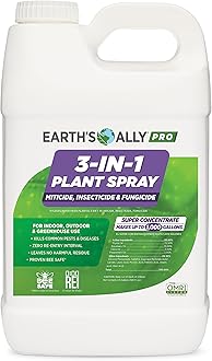 Earth's Ally 3-in-1 Plant Spray 2.5 Gal Concentrate for Pests and Disease - Organic Insecticide, Fungicide, Miticide - OMRI Listed for Indoor Houseplants and Outdoor Garden - Safe for Bees, Kids, Pets